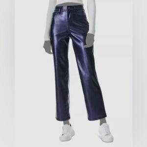 Halogen blue faux leather pants